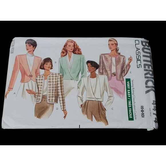 Vtg BUTTERICK 80s Pattern 4474 Womens Size 6-8-10 Loose Fitting Jackets Sewing - Picture 5 of 7